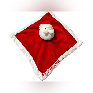 HB SANTA CLAUS RED WHITE SECURITY BLANKET PLUSH MY 1ST FIRST CHRISTMAS Lovey